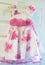 White Dress with Pink Flowers Fancy Party Dress for Child