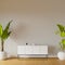 White dresser and plants in the room wall mockup