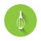 White Dust blower icon isolated with long shadow background. Air duster. Lens cleaner. Camera sensor cleaning. Green