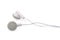 White earphones isolated on white background with clipping path