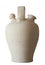 White earthenware botijo, traditional clay pot jug