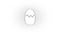 White easter egg icon with shadow isolated on white background.