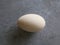 White egg of a goose laying on a gray zink table