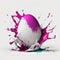 White egg with splash magenta paint, Holiday draw egg