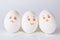 White eggs with different smilies