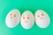 White eggs with different smilies