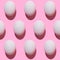 White eggs pink pattern simple minimal background, viewing angle, happy easter day, fashion trend