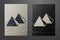 White Egypt pyramids icon isolated on crumpled paper background. Symbol of ancient Egypt. Paper art style. Vector