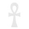 White Egyptian Cross Ankh Key of Life in Clay Style. 3d Rendering
