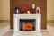 White electric fireplace