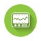 White Electrical measuring instrument icon isolated with long shadow. Analog devices. Measuring device laboratory