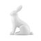 White elegant sitting rabbit Easter statuette decorative design side view realistic 3d icon vector