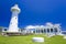 White Eluanbi Lighthouse with the blue sky background