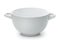 White empty ceramic soup bowl with handles