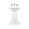 White empty podium tribune for public speech with microphones vector illustration