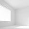 White Empty Room with Window. 3d Rendering of Minimal Office Int