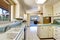 White empty simple old kitchen interior