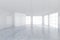 White emty office interior with large windows. 3d rendering