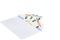 White envelope with full of euro banknotes on white background. Concept of corruption and bribery