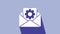 White Envelope setting icon isolated on purple background. 4K Video motion graphic animation