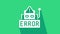 White Error in the operation program of the robot icon isolated on green background. A broken chip of a robot. 4K Video