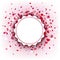 White Etiquette Circle Pink Background Confetti