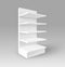 White Exhibition Stand Shop Rack with Shelves