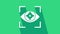 White Eye scan icon isolated on green background. Scanning eye. Security check symbol. Cyber eye sign. 4K Video motion