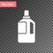 White Fabric softener icon isolated on transparent background. Liquid laundry detergent, conditioner, cleaning agent