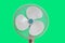 White fan isolated on green screen background