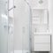 White and fancy bathroom with shower