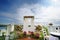 White fancy door as a wedding arch