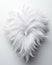 a white feathered object on a white background with a shadow. generative ai