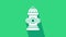 White Fire hydrant icon isolated on green background. 4K Video motion graphic animation