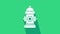 White Fire hydrant icon isolated on green background. 4K Video motion graphic animation