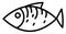 White fish with small eyes, icon