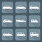 White flat style various body types of cars icons collection