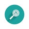 White Flea search icon isolated with long shadow. Green circle button. Vector