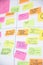 White Flip Chart Board with Coloured Post-it Notes