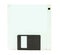 White floppy disk for a computer isolate