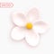 White Flower. Abstract minimal flower of Chamomile, Daisy, Jasmine, Cherry. Realistic 3d design element.Culinary cream cake