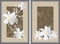 White flowers in decorative gray frame