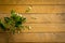 White flowers, furniture, wooden floors, wooden tables, old.