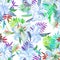 White flowers liles backround. Pastel floral illustration lilies pattern.