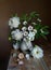 White flowers Peonies ,Daisies , Phlox .