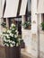 White Flowers in Pots Outside Venetian Shop, Italy