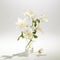 White Flowers In Vase: Ed Freeman Style, High Resolution, Translucent Color