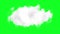 White fluffy cloud green screen chroma key loop animation