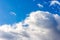 White fluffy clouds in the blue sky background.Cloudy white blue sky in the nice blue heaven sky