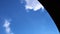 White, Fluffy Stratocumulus clouds in blue sky. Copy space for text on right side